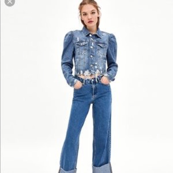 crop jean jacket zara